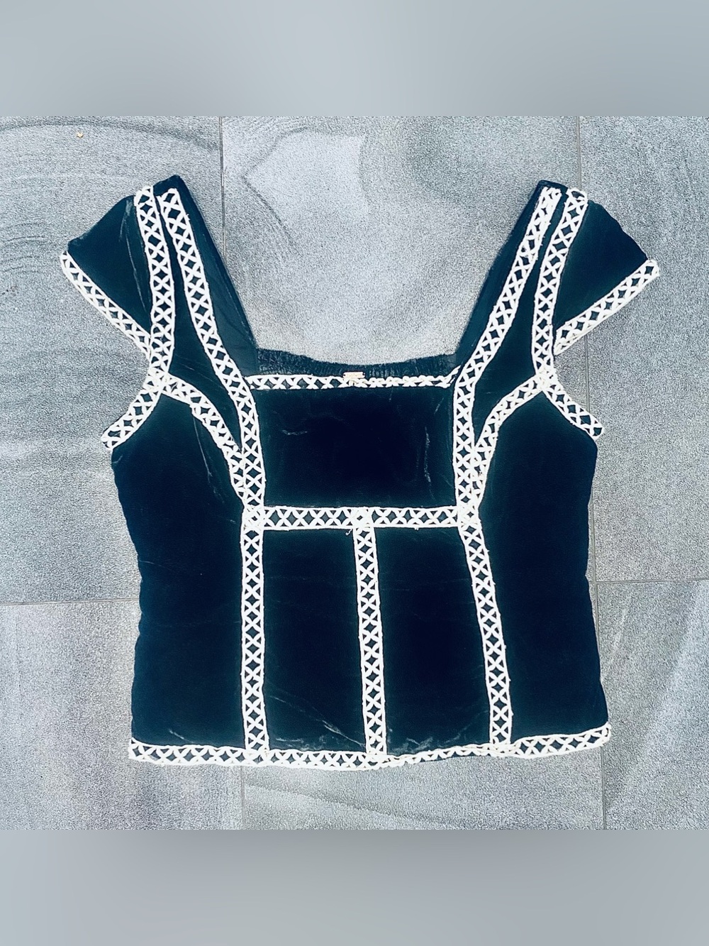 Women’s Free People Tyler Velvet Corset Top in Black  size Xs